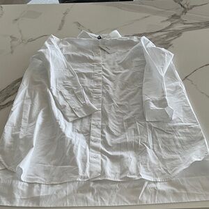 SPANX Crisp White Casual Button Down Shirt